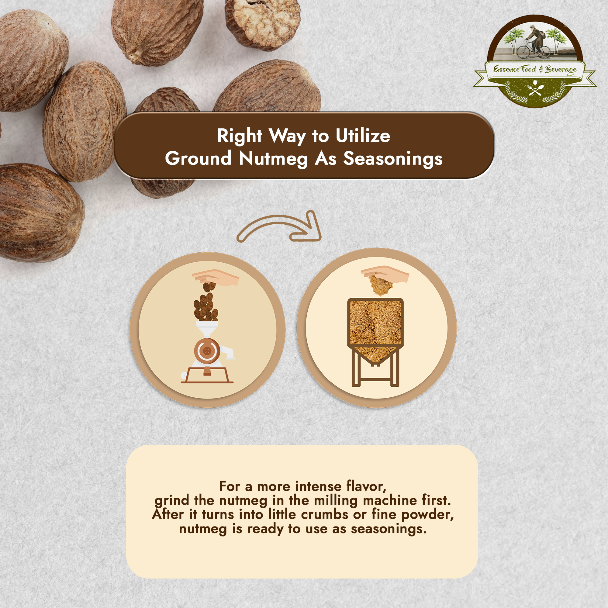 GROUND NUTMEG IN FOOD MANUFACTURING