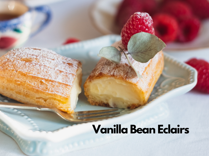vanilla flavored pastries vanilla bean eclairs